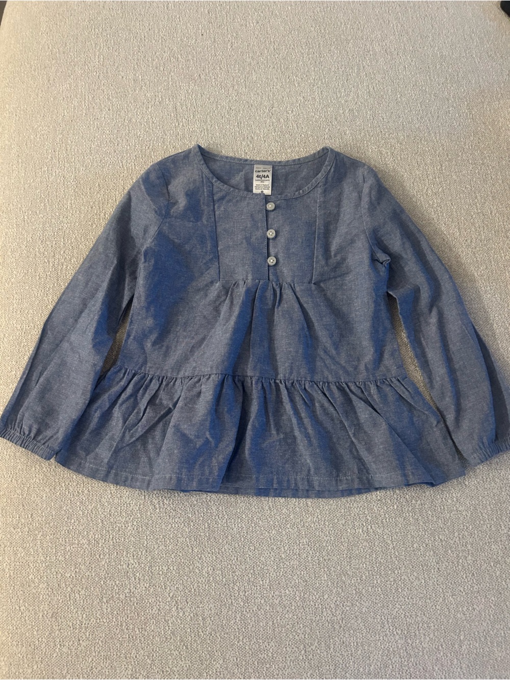 Carter's Blue Chambray Peplum Top